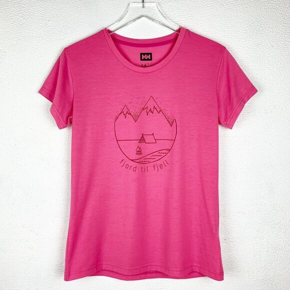 Helly Hanson | Fjord Till Fjell Graphic Pink Hiking Tee - Picture 1 of 7